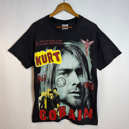 Kurt Cobain「GRUNGE IS NOT DEAD」ブートレグデザインTシャツ L ブラック
