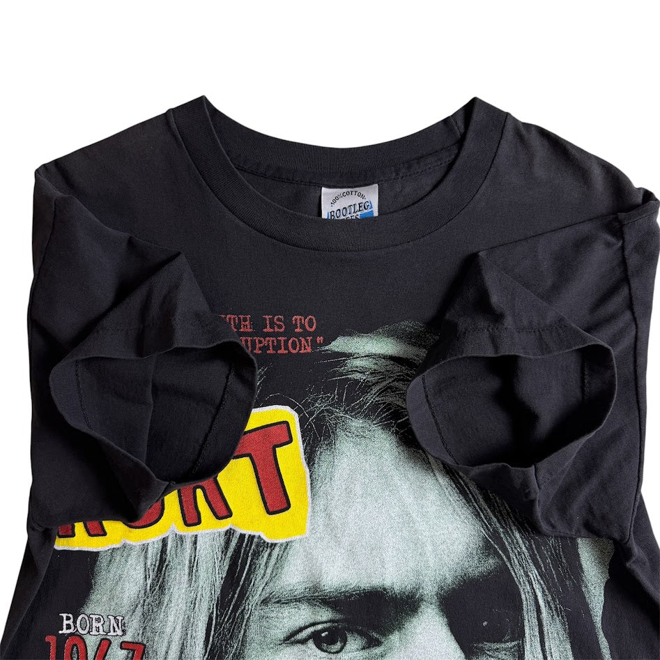 Kurt Cobain「GRUNGE IS NOT DEAD」ブートレグデザインTシャツ L ブラック