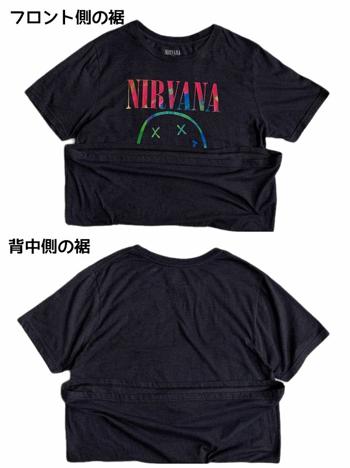 NIRVANA（ニルヴァーナ）レインボースマイリー Tシャツ ブラック 2XL