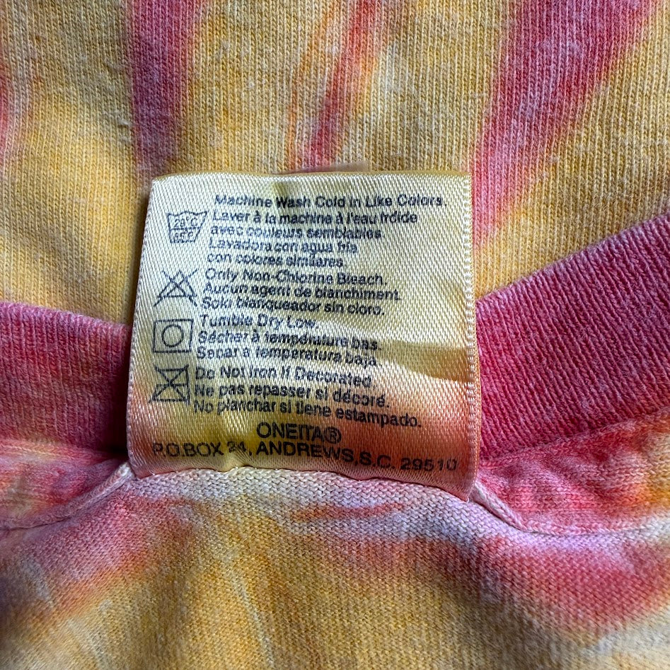 90s ONEITA JAMAICA タイダイ刺繍Tシャツ｜ラスタカラー コットン100% L