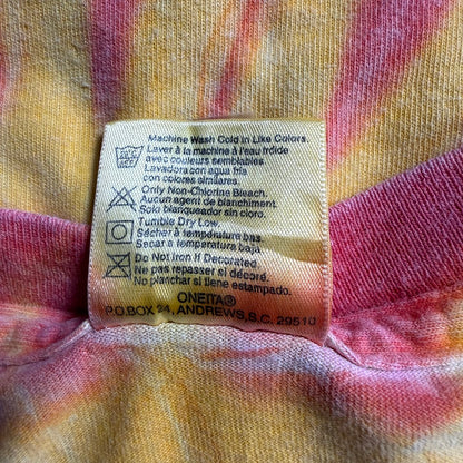 90s ONEITA JAMAICA タイダイ刺繍Tシャツ｜ラスタカラー コットン100% L