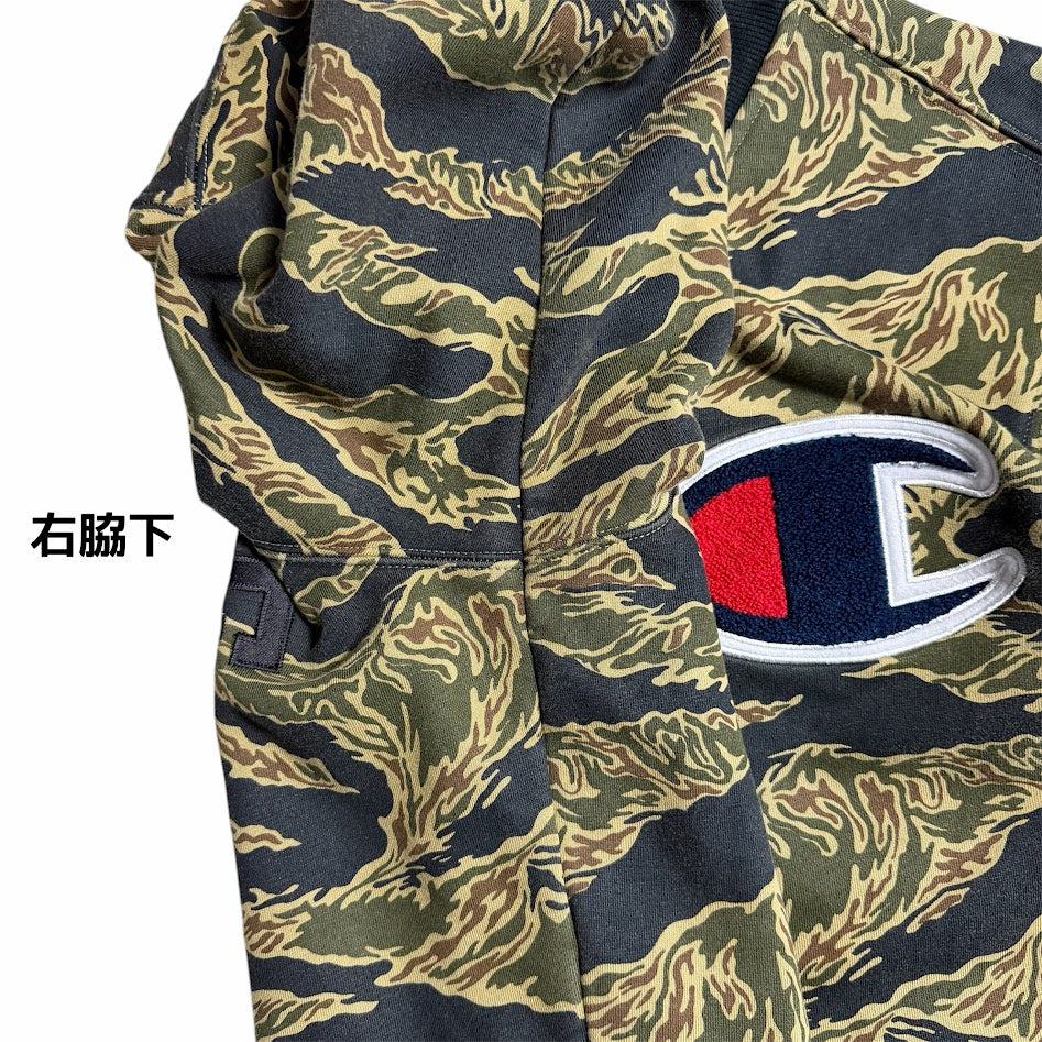 Supreme × Champion 2015 FW Snap Front Sweat｜タイガーカモ スナップジャケット M