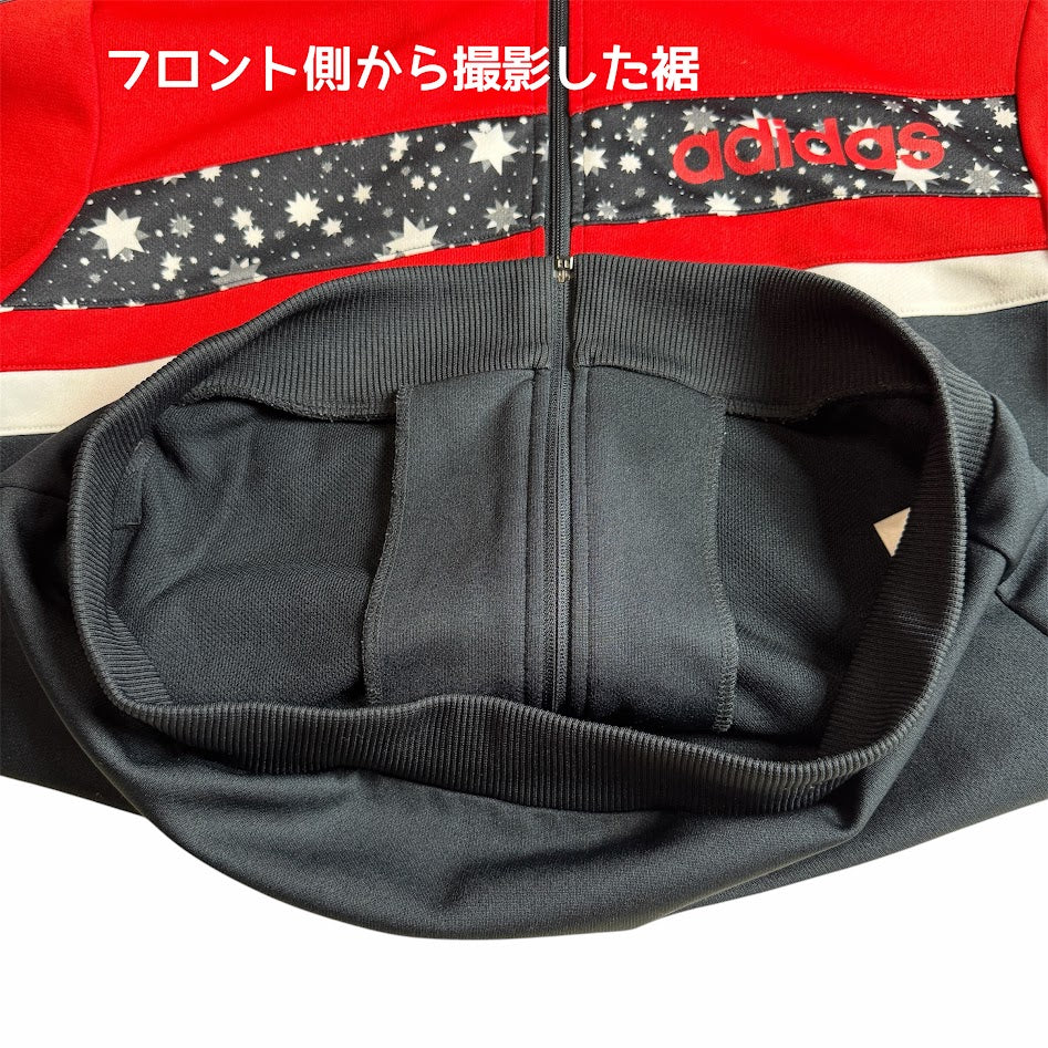 adidas 2008 韓国製 星柄 トラックジャケット｜レッド×ブラック｜100（L相当）