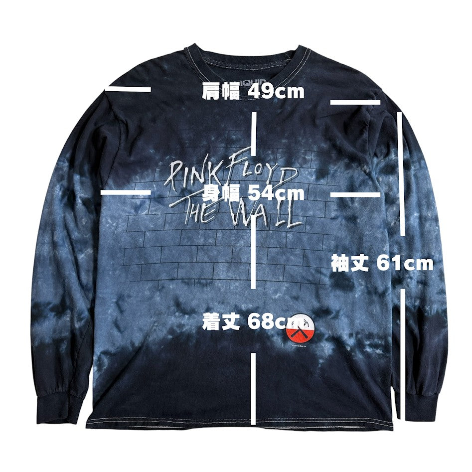 2007 Pink Floyd The Wall Liquid Blue タイダイ ロングスリーブTシャツ L