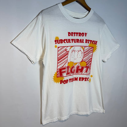 ⭐️美品⭐️ ポプテピピック FIGHT オフィシャル プリントTシャツ ホワイト Lサイズ