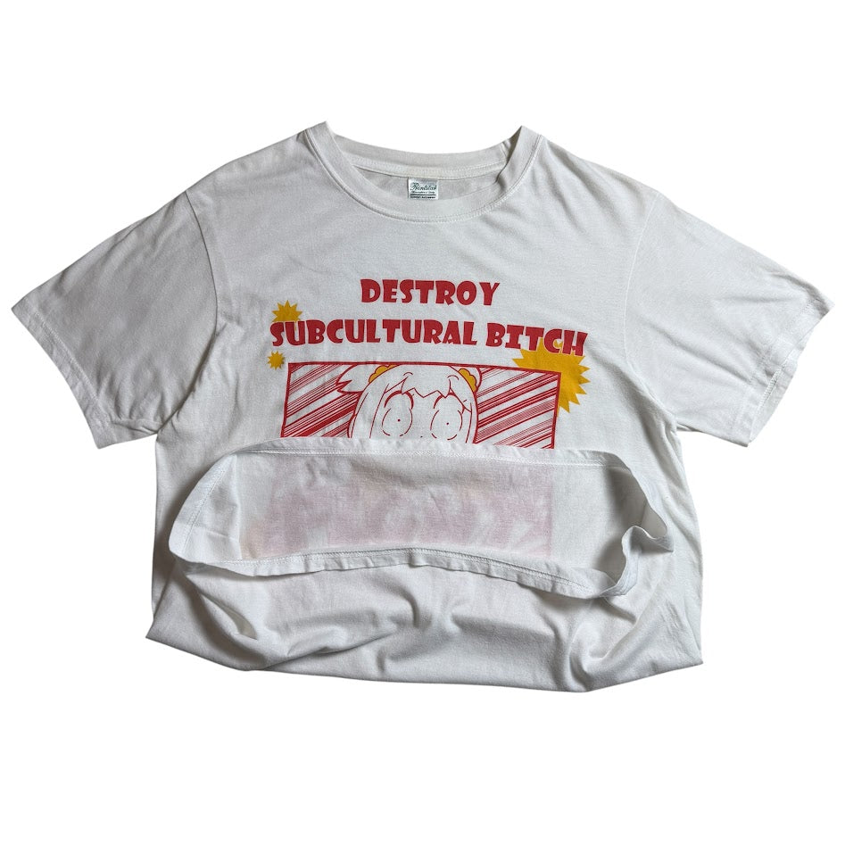 ⭐️美品⭐️ ポプテピピック FIGHT オフィシャル プリントTシャツ ホワイト Lサイズ