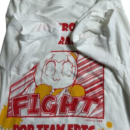 ⭐️美品⭐️ ポプテピピック FIGHT オフィシャル プリントTシャツ ホワイト Lサイズ