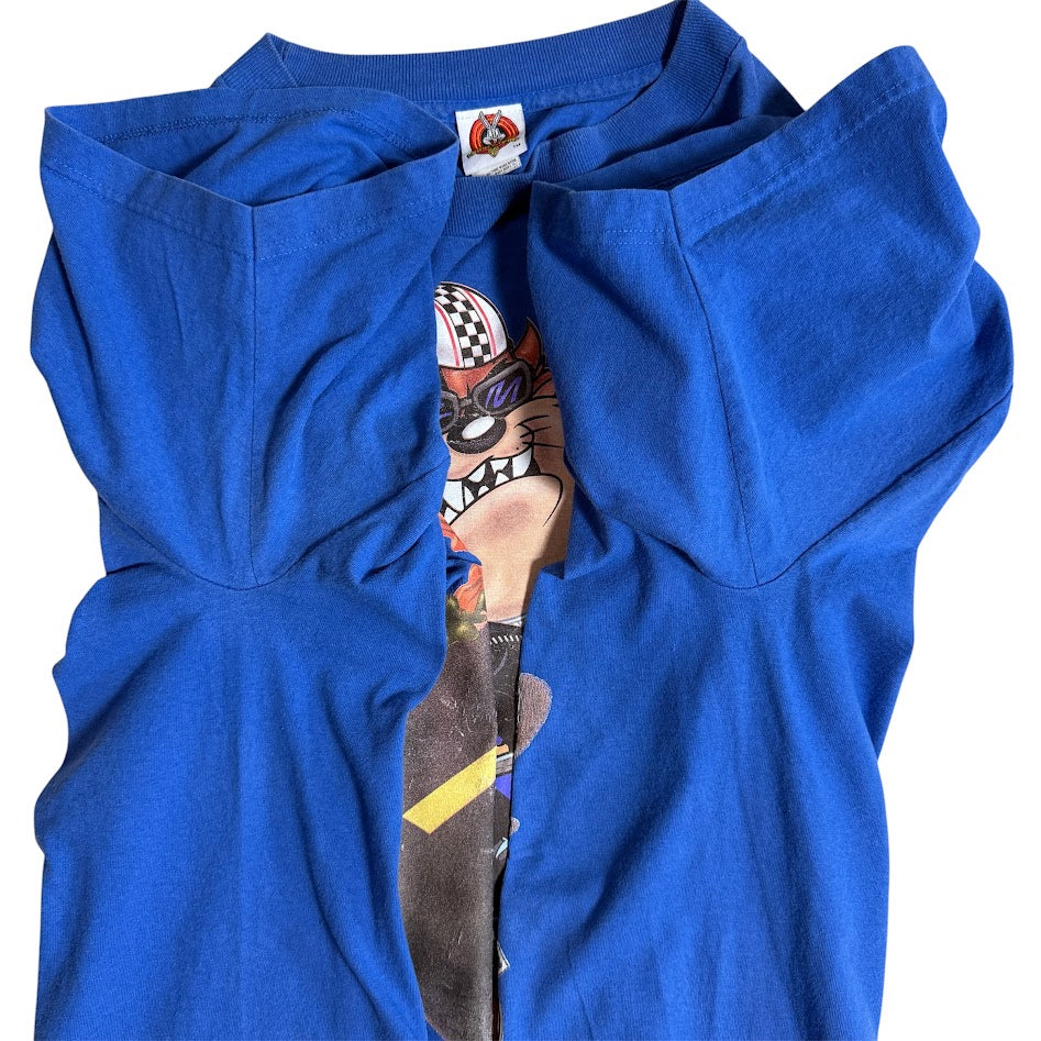 90s Looney Tunes タズ バイカー Tシャツ Made in USA｜BRAZOS Sportswear 2XL