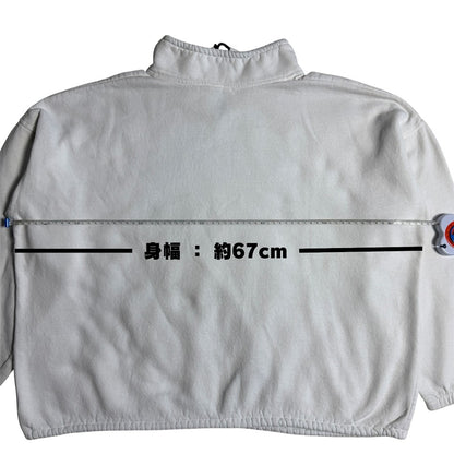 90's カナダ製 ハーフジップ（スタンドネック）スウェット XL ホワイト 2GETHER 4EVER｜Furugi BON