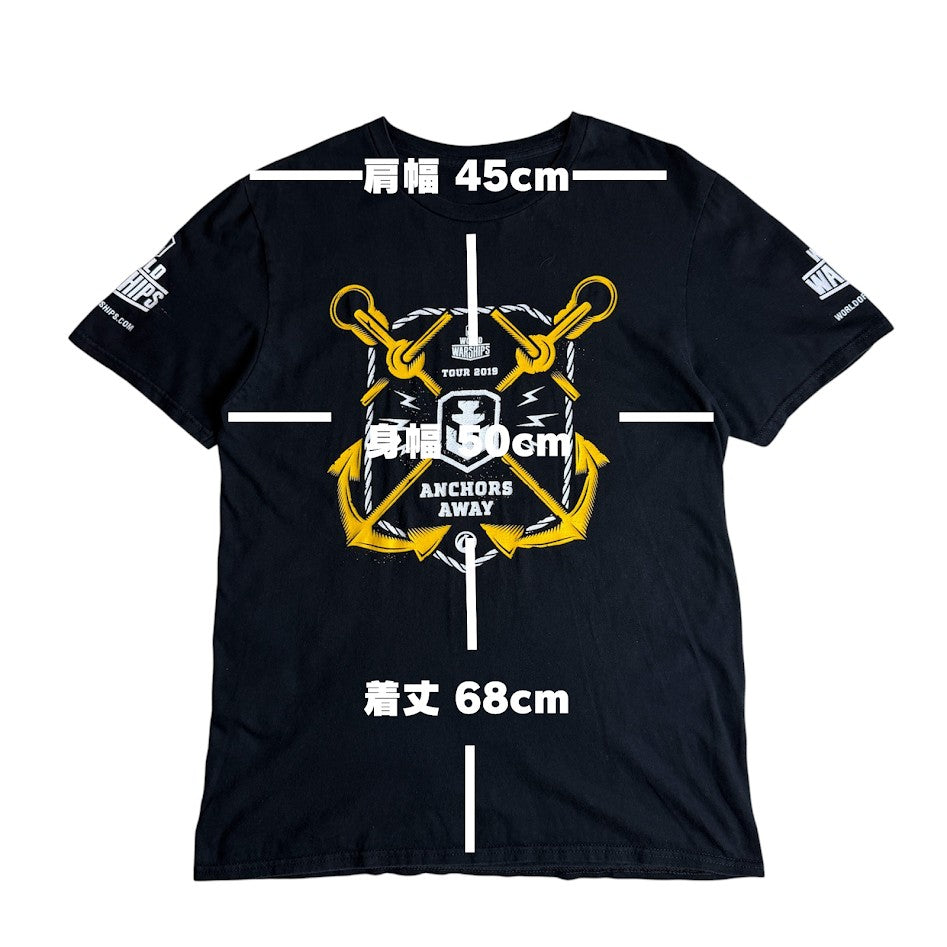 ⭐️美品⭐️WORLD OF WARSHIPS TOUR 2019 公式Tシャツ アンカープリント ブラック